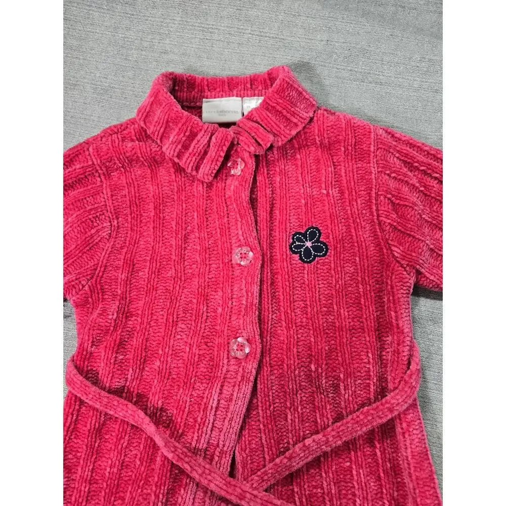 Liz Claiborne Kid Toddler 2T Hot Pink Chenille Knit Long Cardigan Duster Sweater
